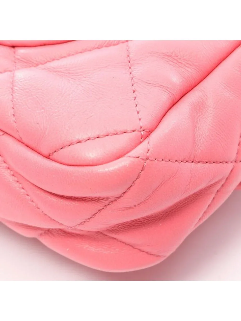 Chanel Shoulder Bag Large Flap Quilted Pink Lambskin Chain
